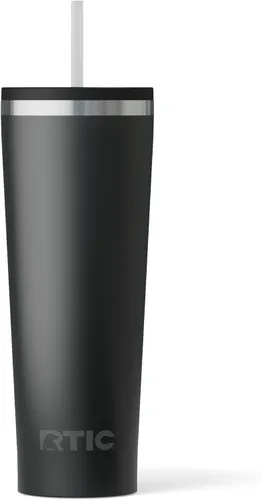 Miniatura 23 de RTIC Vaso Térmico Diario de 20 onzas de Acero Inoxidable Portátil con Aislamiento, Taza de Café de Viaje con Pajita, Forro de Cerámica, Tapa