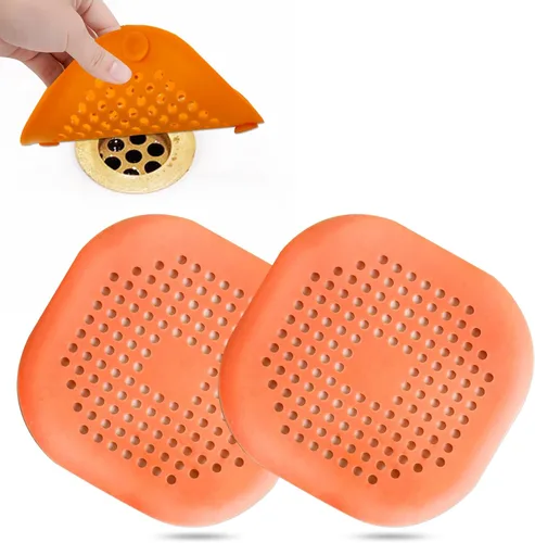 Miniatura 9 de Recolector de cabello cuadrado con ventosas para desagüe, tapón de silicona para ducha, fácil de instalar para baño, tina y cocina, 2
