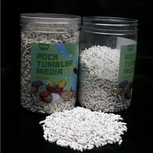 Miniatura 5 de Medios de relleno de cerámica para pulir rocas de 2 libras, 1/8" x 1/4", cilindro pequeño - 2 libras para uso en pulidores rotativos