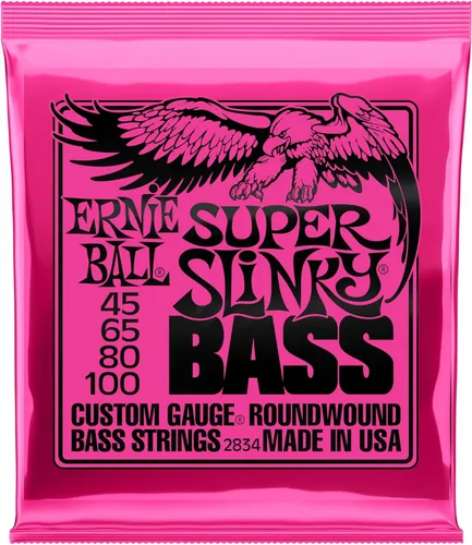 Miniatura 6 de Ernie Ball Cuerdas de Guitarra Bajo Regular Slinky de Níquel Enrollado de 5 Cuerdas, Calibre 45-130 (P02836)