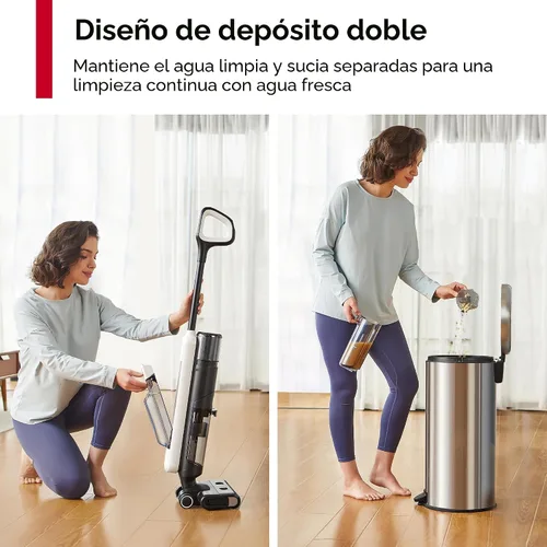 Miniatura 8 de Ultenic Aspiradora y trapeador inalámbrico en seco y húmedo, Combo de aspiradora y trapeador con auto-limpieza, 50 minutos de duración, detección