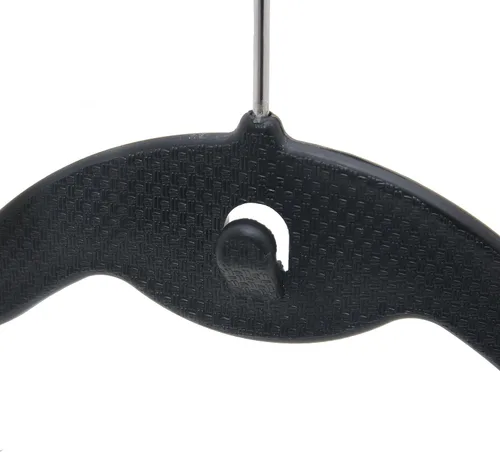 Miniatura 3 de Cascade perchas con ganchos giratorios, de acero, diseño delgado y resistente que ahorra espacio, Plástico, Negro, 17.5 pulgadas