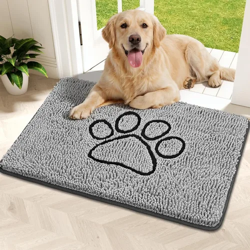 Miniatura 55 de Bcoimo Tapete súper absorbente para puerta de perro, 30 x 20 pulgadas, tapete antideslizante para patas fangosas, alfombras para mascotas para patas