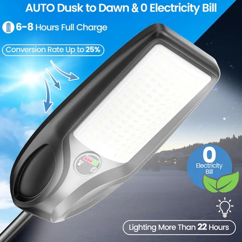 Miniatura 2 de Farolas solares para exteriores, 6000 W, luces solares de estacionamiento de 350000 lúmenes, luz de calle con sensor de movimiento, lámpara LED gran