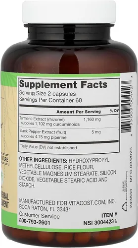 Miniatura 2 de Vitacost Root2®, extracto de cúrcuma Curcumina C3 Complex®, 120 cápsulas