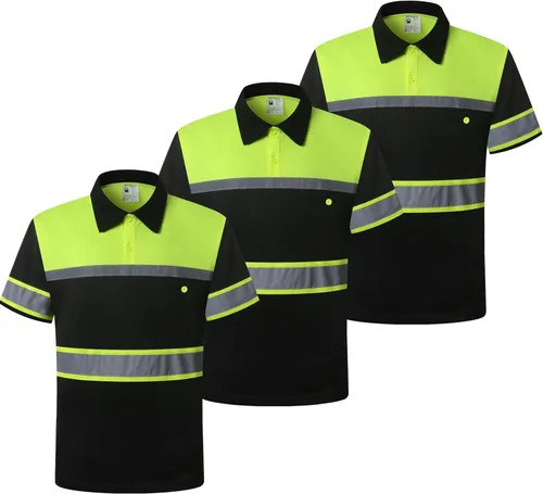 Miniatura 7 de Camisas de seguridad HoliSecure para hombre, camisas polo reflectantes de alta visibilidad para hombre con bolsillo, ropa de trabajo de manga corta