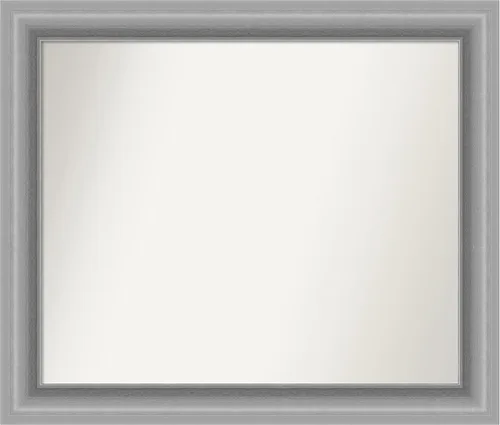 Miniatura 212 de Amanti Art Espejo de baño plateado para sobre fregadero, 26 x 26 pulgadas, espejo cuadrado de níquel pulido, marco de madera tradicional mediano, se