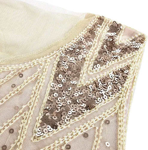 Miniatura 4 de Vestido largo de Gatsby Flapper con lentejuelas vintage de los años 20 para mujer, vestido formal de boda, noche, vestido de cóctel para fiesta