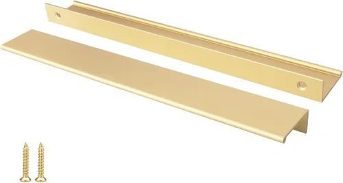 Miniatura 24 de Peaha Paquete de 10 manijas de gabinete de cocina de 1-5/16 pulgadas, tiradores negros para cajones de tocador, borde de puerta, tiradores de dedo