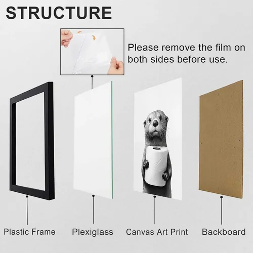 Miniatura 4 de Arte de pared enmarcado para baño, arte de pared divertido para decoración de baño, impresiones artísticas de animales de foca sosteniendo pañuelo