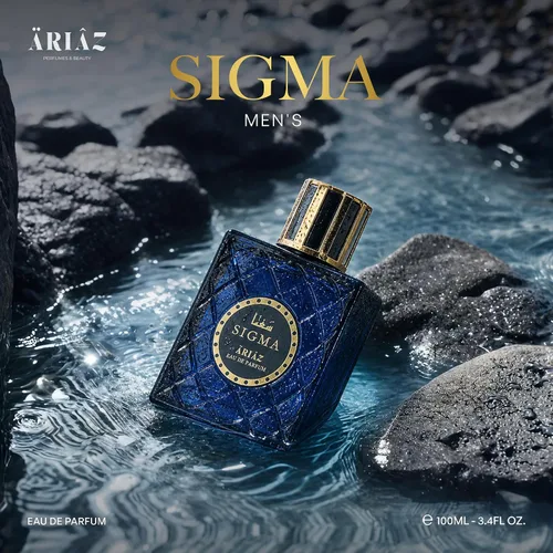 Miniatura 2 de ARIAZ Sigma Eau De Parfum para hombre, energía acuática transparente mezclada con ralladura de cítricos frescos de pomelo, menta, jengibre, notas