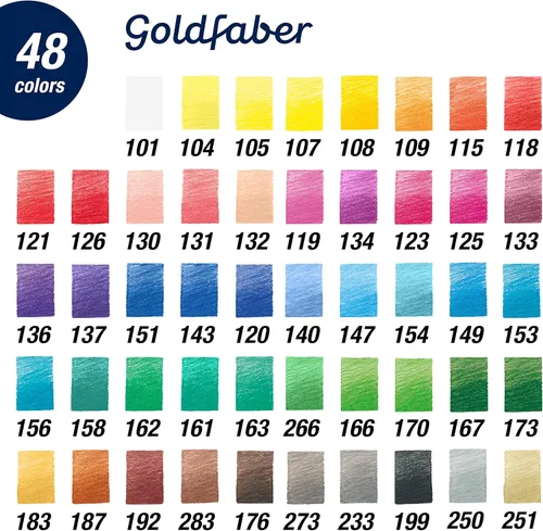 Miniatura 4 de Faber-Castell Creative Studio Goldfaber - Lápices de colores, lata de 48