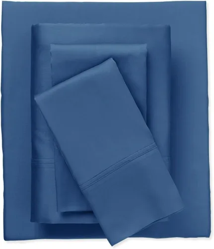 Miniatura 8 de BrylaneHome Bed Tite 300 Thread Count Sheet Set - Twin, Blue Floral