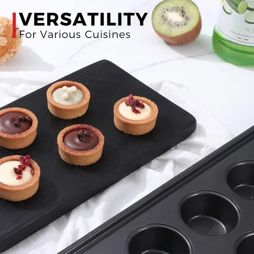 Miniatura 5 de HONGBAKE Mini molde para magdalenas de 48 tazas, molde pequeño para magdalenas, molde antiadherente prémium para hornear tarta de queso, apto