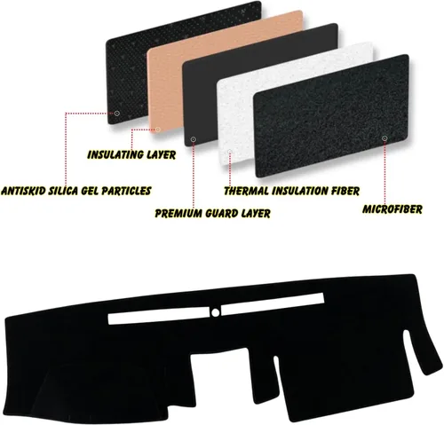Miniatura 4 de Tapete para Cubierta de Tablero de Instrumentos Compatible con Nissan Frontier 2007-2021 Suzuki Equator 2009-2012 Protector Antideslizante con Borde