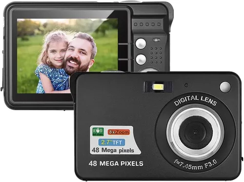 Cámara digital 1080P FHD Mini cámara digital de 48 MP videocámara de video anti-vibración 8X Zoom 2.7 pulgadas pantalla de detección facial bolsa de