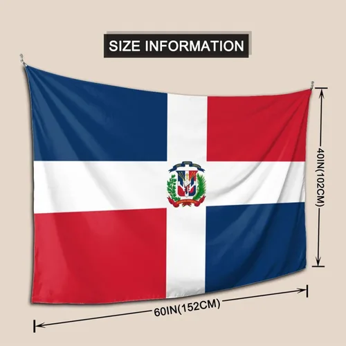 Miniatura 7 de LIFANGMI Tapiz decorativo con bandera de la República Dominicana, 60 x 40 pulgadas, para dormitorio, sala de estar, dormitorio universitario