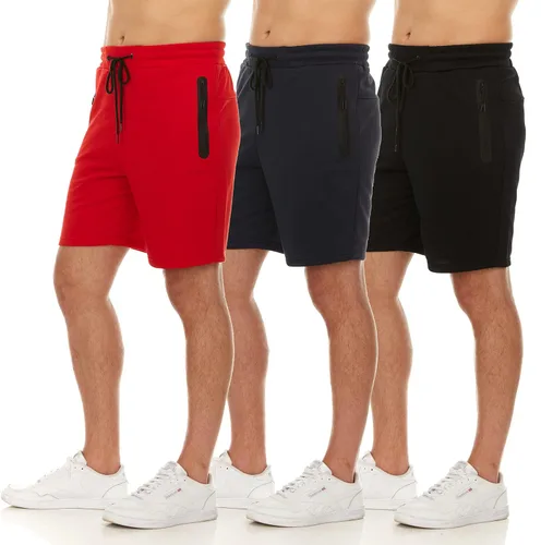 Miniatura 2 de PURE CHAMP Pantalones cortos de felpa francesa para hombre, paquete de 3 pantalones cortos de gimnasio para hombre, pantalones cortos