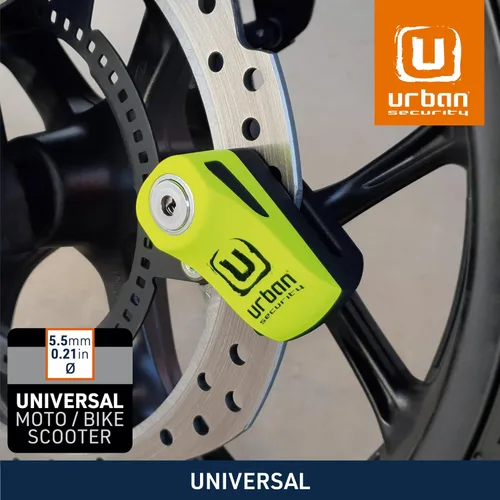 Miniatura 6 de URBAN UR955Y - Cerradura de disco para motocicleta, seguridad compacta y efectiva, más visible, más disuasorio, bloqueo de clic rápido, bloqueo