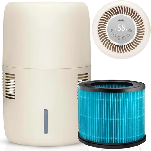 Humidificadores evaporativos inteligentes para dormitorio con control de aplicación y tanque de 3 litros, sin niebla, sin polvo blanco, Beige