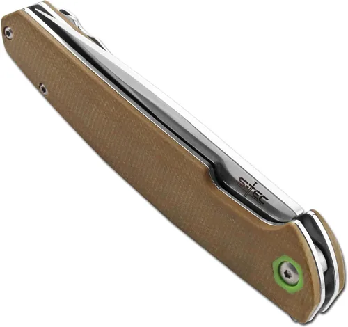 Miniatura 5 de S-TEC Sandvik - Cuchillo plegable de acero inoxidable con mango compuesto G10 (TS500 marrón)