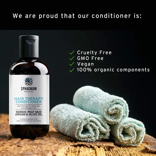 Miniatura 2 de Sphagnum Botanicals Acondicionador natural de argán y aceite de oliva - Tratamiento eficaz de barro de turba para cabello fino, seco y dañado. Los