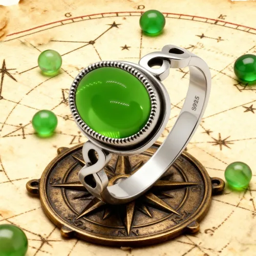Miniatura 5 de Anillo de infinito con piedras preciosas de cristal ovalado, plata de ley 925, anillo de nudo retro para mujer