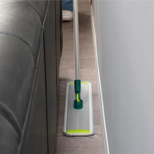 Miniatura 8 de Pine-Sol Mopa plana de microfibra – Herramienta de limpieza de suelos húmedos y secos con 2 almohadillas reutilizables – Multisuperficie para quitar