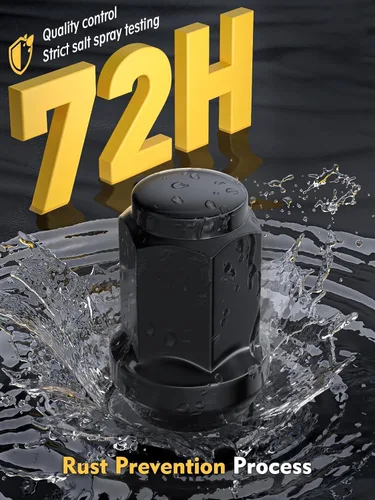 Miniatura 3 de MIKKUPPA M12x1.5 Tuercas para ATV - 16 piezas Tuercas de repuesto M12x1.5 Negras con hexágono de 19mm, Compatibles con Polaris Ranger XP RZR 900