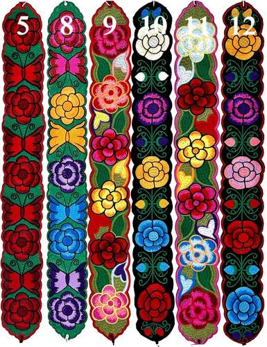Miniatura 3 de YZXDORWJ Cinturón mexicano bordado para mujer, para vestido, bohemio, floral, tradicional, para fiesta, fiesta