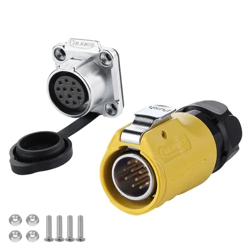 Miniatura 29 de CNLINKO Serie LP20 Conector Impermeable, Conector de Potencia IP68 4 pines 20A 500V M20 Conector LED, Aprobado UL CE Rohs (4 pines)