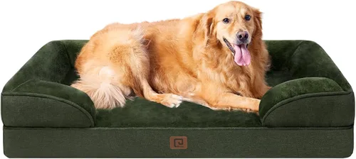 Miniatura 97 de EHEYCIGA - Cama ortopédica para perro grande, impermeable, de espuma viscoelástica y espuma tipo caja de huevos, bordes elevados, antideslizante