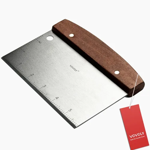 Vovoly Raspador de Banco Multiusos Utensilio de Cocina para Plancha Plana, Cortador Raspador de Masa para Pan y Cortador de Pizza - Raspador