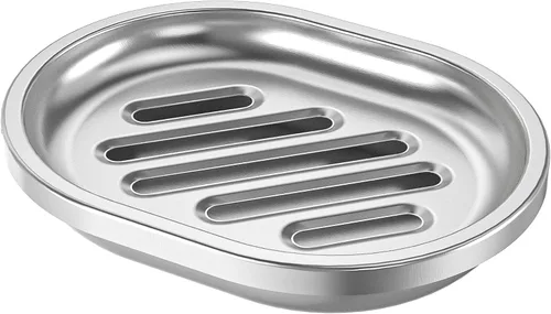 Miniatura 10 de Jabonera de acero inoxidable, soporte grande de doble capa para jabón, jabonera de metal para baño, ducha, cocina y encimeras de fregadero