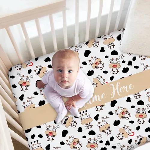 Miniatura 7 de Sábana bajera personalizada para cuna de bebé con nombre náutico – Ropa de cama ajustable azul marino personalizada para niños y niñas, paquete