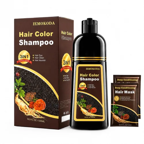 Miniatura 9 de Champú de tinte para el cabello 3 en 1, cobertura de canas durante 3 a 4 semanas, champú para colorear negro para todo tipo de cabello, fórmula