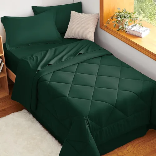 Miniatura 200 de CozyLux Juego de edredón tamaño King, color naranja quemado, toda la ropa de cama en una sola bolsa, 7 piezas: edredón, fundas de almohada