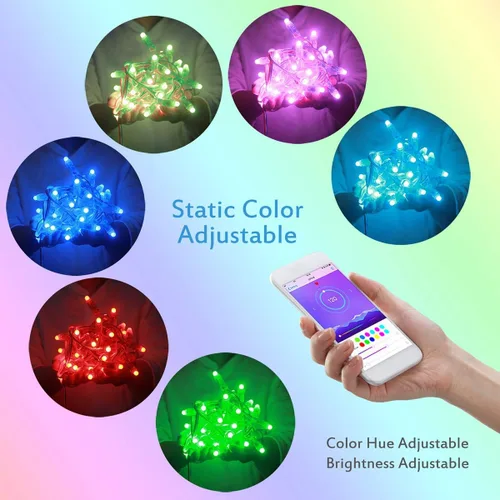 Miniatura 3 de ALITOVE WS2811 - Tira de luces LED de píxeles de 12 V, control de aplicación Bluetooth, 23 pies, 100 LED direccionables de color de ensueño, píxeles