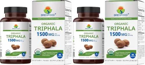 Miniatura 7 de Brieofood Triphala Orgánica 1500mg, 45 Porciones, Vegetariana, Sin Gluten, 90 Tabletas Vegetarianas