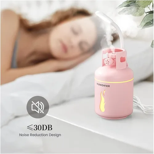 Miniatura 4 de TTPP Humidificador 3 en 1 con luz nocturna pequeño ventilador 10.1 fl oz portátil mini coche USB humidificador para el hogar coche dormitorio Azul