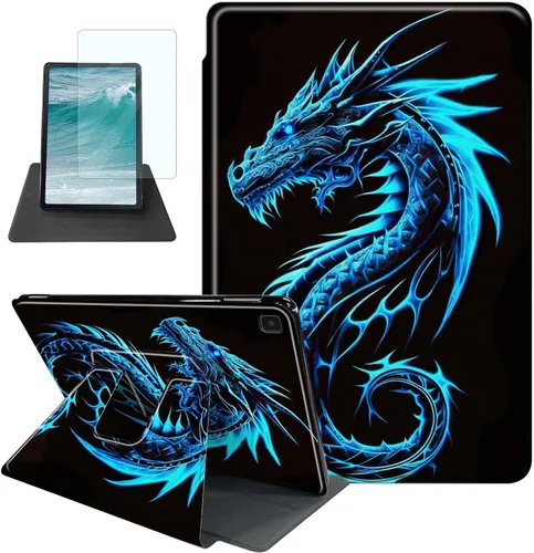 Miniatura 17 de Rossy Funda para Samsung Galaxy Tab A7 Lite de 8.7 pulgadas 2021 (SM-T220/T225/T227) + protector de pantalla giratorio de 360 grados con soporte