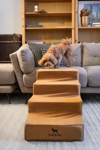 Miniatura 5 de Noah & Paw Escaleras para Perros, Rampa para Perros para Cama (17" Extra Ancha) Escaleras para Mascotas para Cama Alta, Diseñadas para Razas