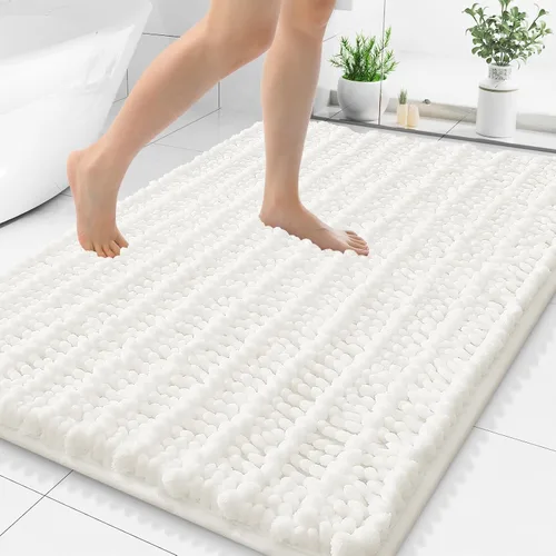 Miniatura 148 de Smiry Alfombras de Baño 24x16 pulgadas, Alfombras de Baño de Chenilla Extra Suaves y Absorbentes, Respaldo de Goma Antideslizante, Lavable a Máquina