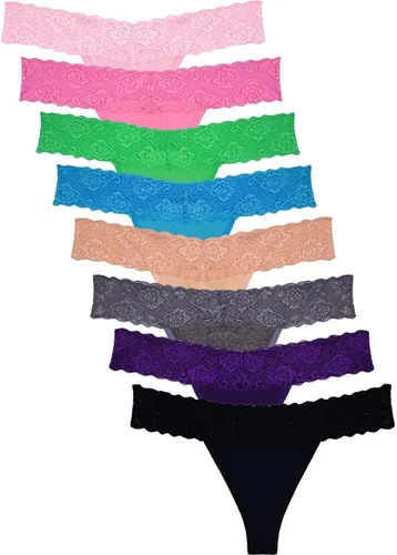 Sunm Boutique Lace Thongs for Women Thong Underwear Women Lace Panties Women Underwear Cotton Thongs for Women Pack