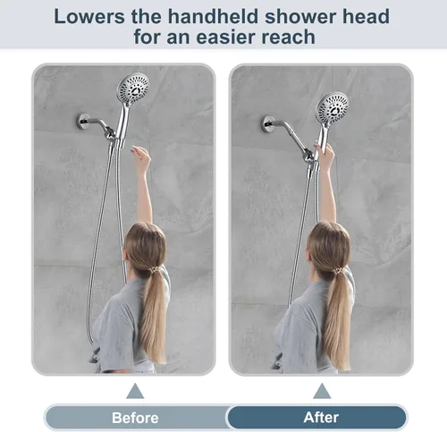 Miniatura 5 de BRIGHT SHOWERS Extensor de brazo de ducha para lluvia y cabezal de ducha de mano, brazo de extensión de cabezal de ducha de 4 pulgadas, extensión