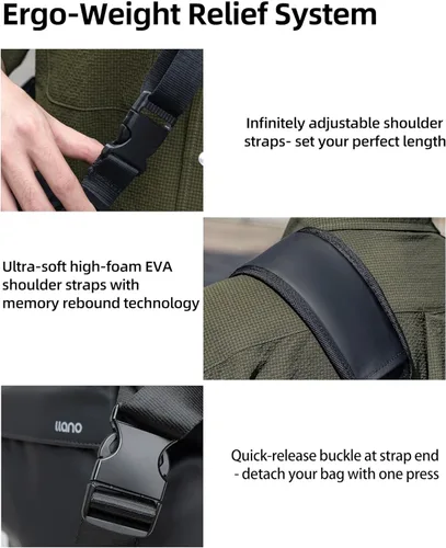 Miniatura 5 de llano Bolsa bandolera para cámara de 6L para fotógrafos, bolsa de hombro DSLR, pequeña, compacta funda cruzada para cámara con correa ajustable
