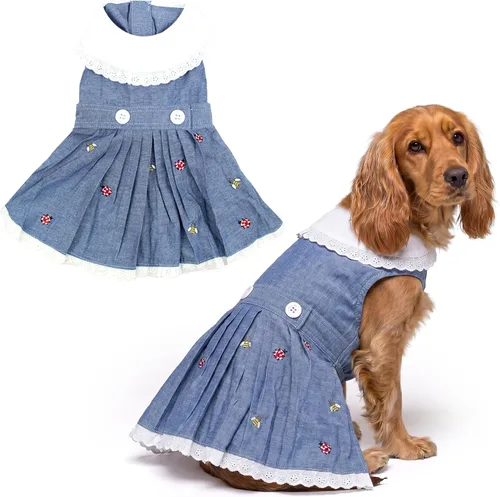 Miniatura 35 de Parisian Pet Chambray - Vestido para perro - Ligero sin mangas para perro, niña, talla XS Chambray en general