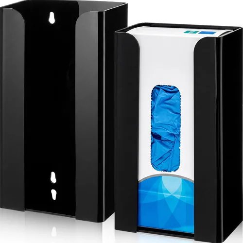 Miniatura 9 de Weysat 2 piezas de soporte acrílico para guantera, dispensador de guantes para montaje en pared, estante acrílico flotante de pared, dispensador