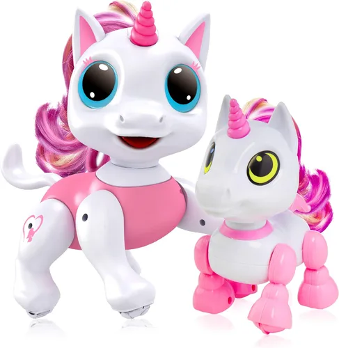 Miniatura 7 de Robo Pets Robot de juguete para perros para niñas y niños, robot de juguete a control remoto con LED, sonido FX, gestos interactivos de movimiento