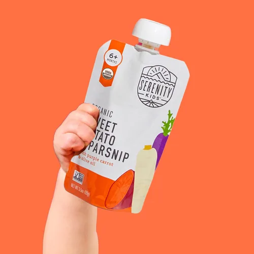 Miniatura 7 de Serenity Kids Bolsas de alimentos para bebés con puré vegetariano orgánico USDA de más de 6 meses, sin frutas azucaradas ni azúcar añadido, sin